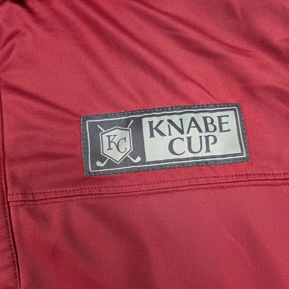 Matte Grey Mens Size Large Red Golf Polo Shirt Knabe Cup Performance Casual - Picture 4 of 11